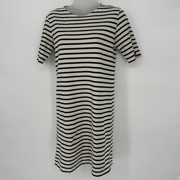 KULE Dresses & Skirts - Kule Womens Sz XS 100% Cotton Short Sleeve Black White Striped Mini Shirt Dress‎